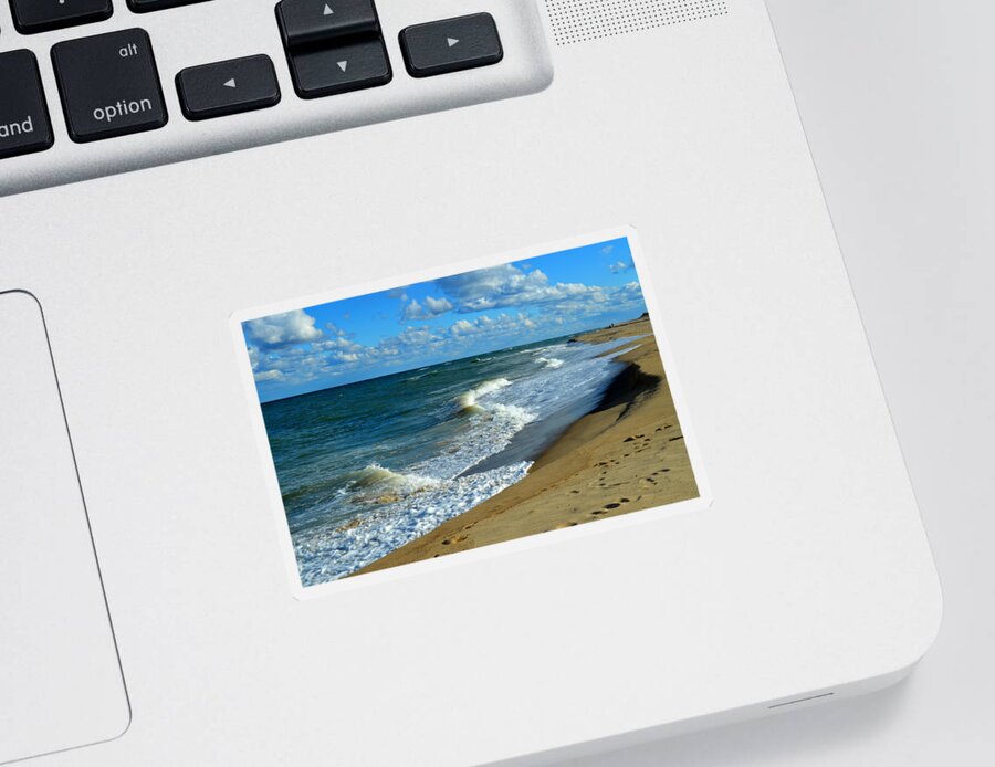 Ocean Sticker featuring the photograph Edge of Night by Dianne Cowen Cape Cod Photography