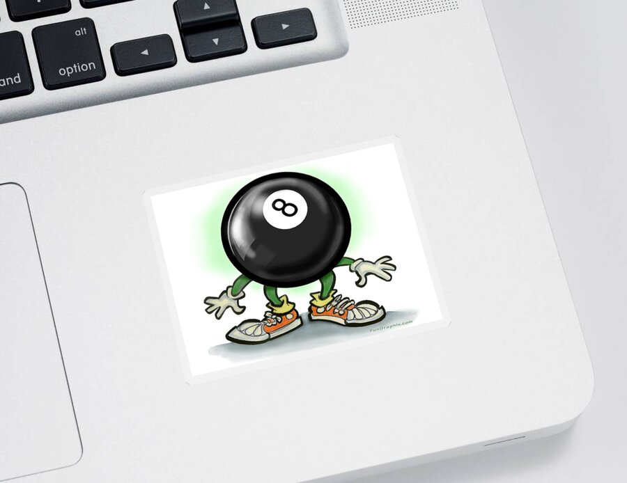 Eightball Sticker featuring the greeting card Eightball by Kevin Middleton