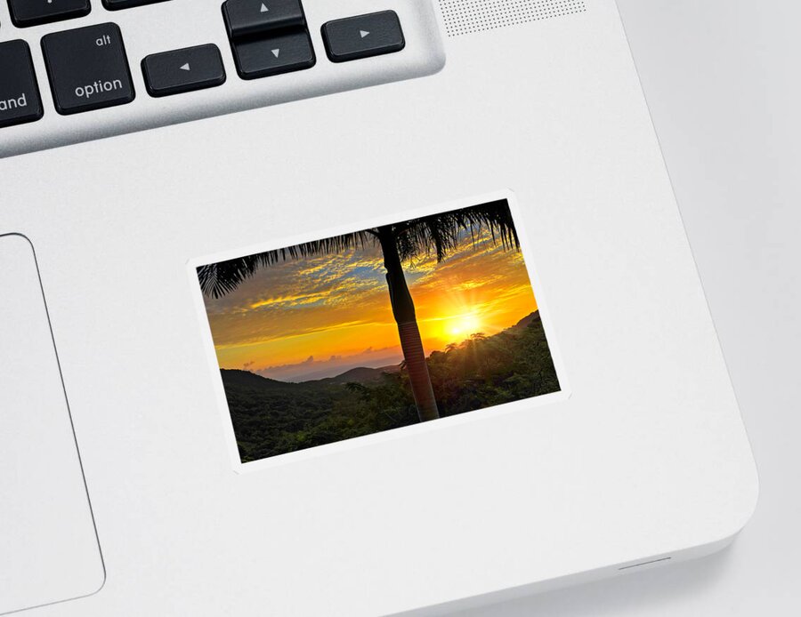 Rainforest Sticker featuring the photograph El Yunque Mountain Sunrise by Stephen Anderson