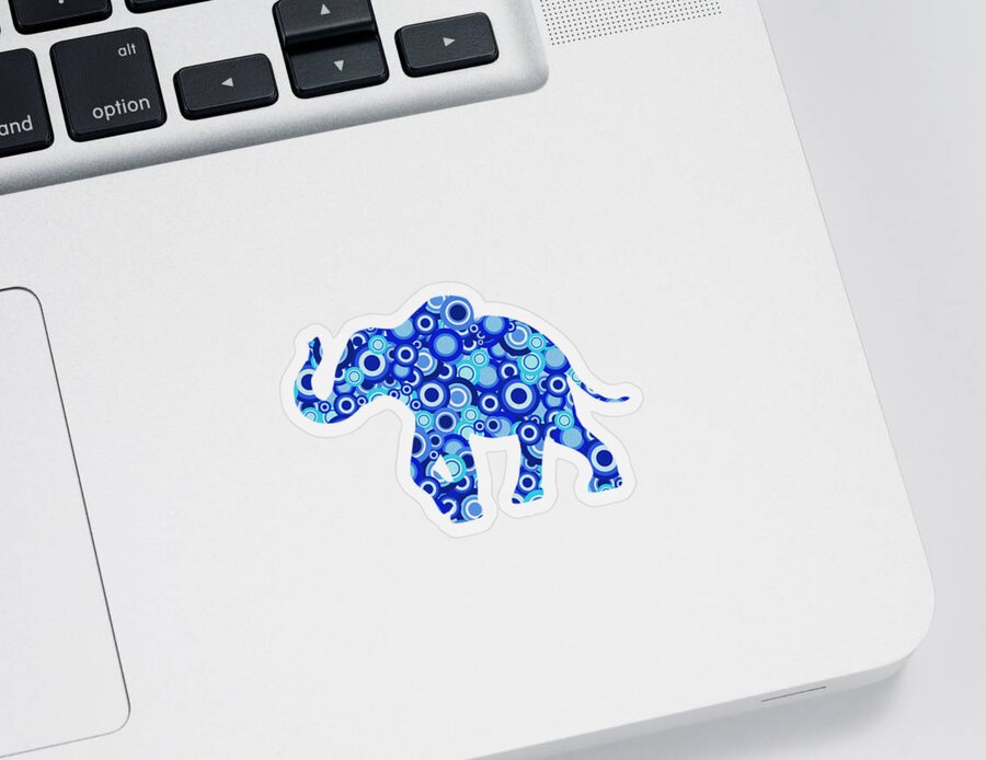 Elephant Sticker featuring the digital art Elephant - Animal Art by Anastasiya Malakhova