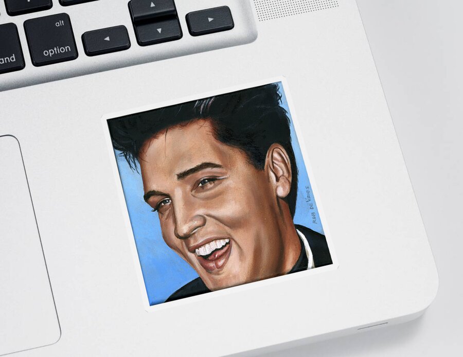 Elvis Sticker featuring the painting Elvis 24 1960 by Rob De Vries