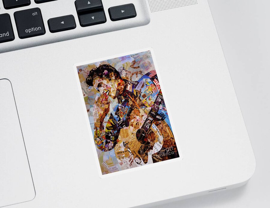 Elvis Presley Sticker featuring the painting Elvis Presley Collage art by Gull G