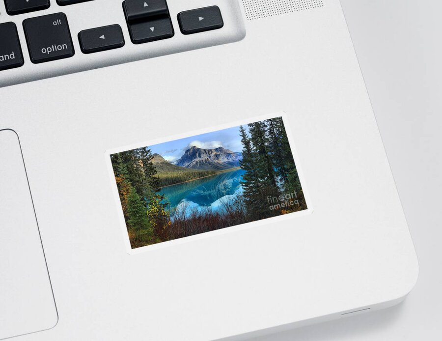 Emerald Lake Sticker featuring the photograph Emerald Lake Framed by Adam Jewell