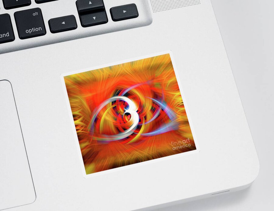 Abstract Sticker featuring the photograph Emerging Light from a Colorful Vortex by Sue Melvin