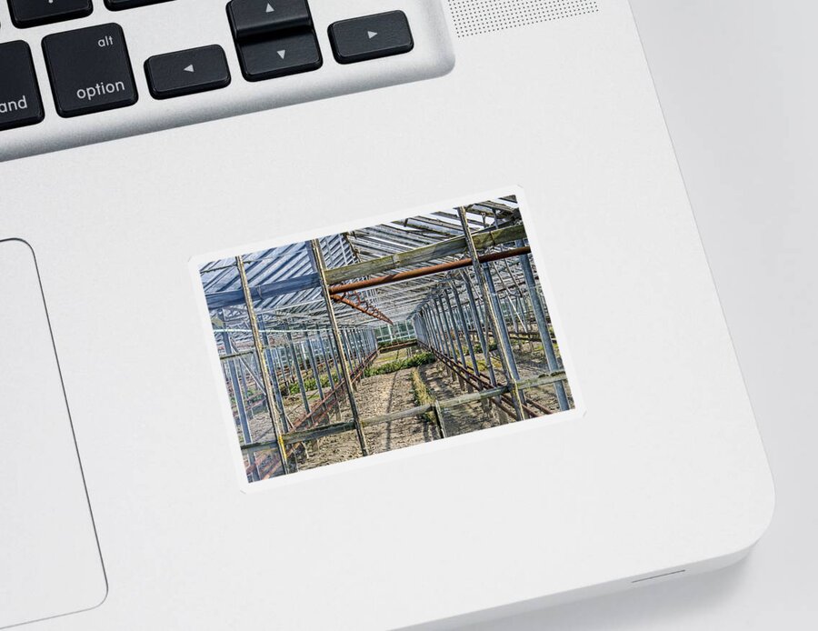 Greenhouse Sticker featuring the photograph Empty Greenhouse by Frans Blok