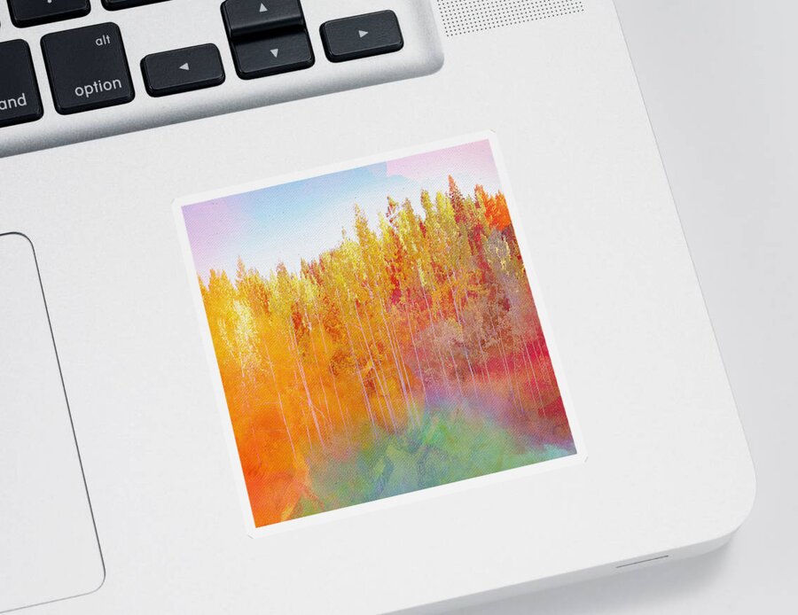 Graphic Design Sticker featuring the digital art Enchanted Scenery #3 by Klara Acel