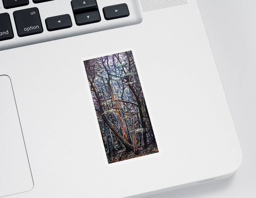 Trees Sticker featuring the painting Enchanted woods by Michelangelo Rossi