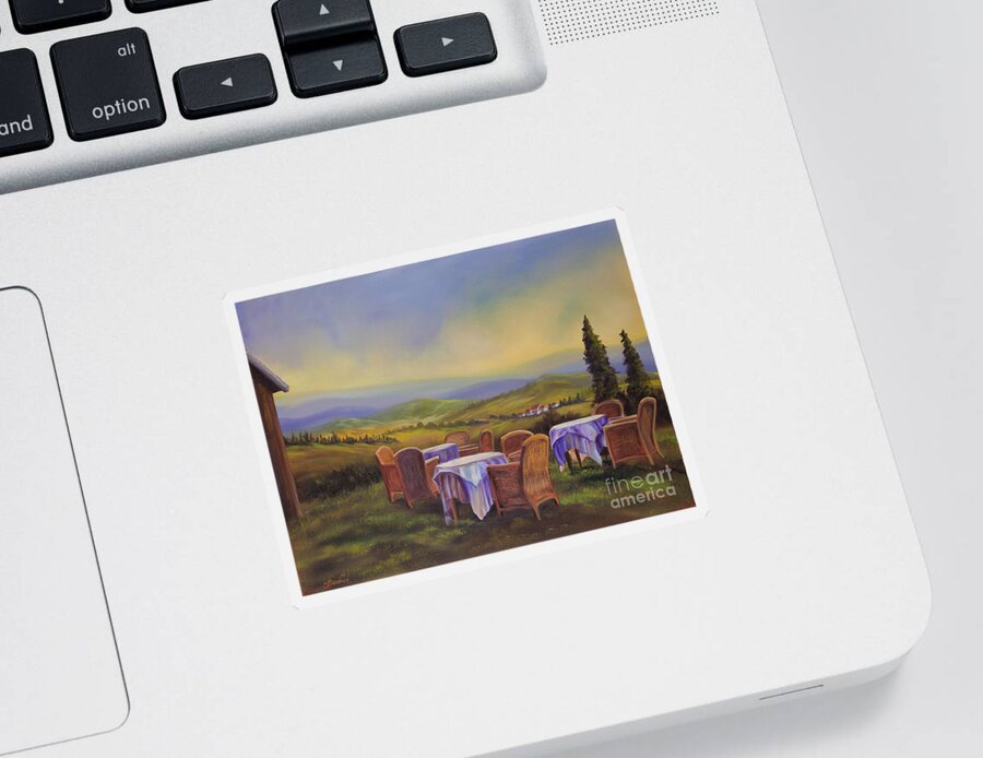 Tuscany Painting Sticker featuring the painting End of a Tuscan Day by Charlotte Blanchard