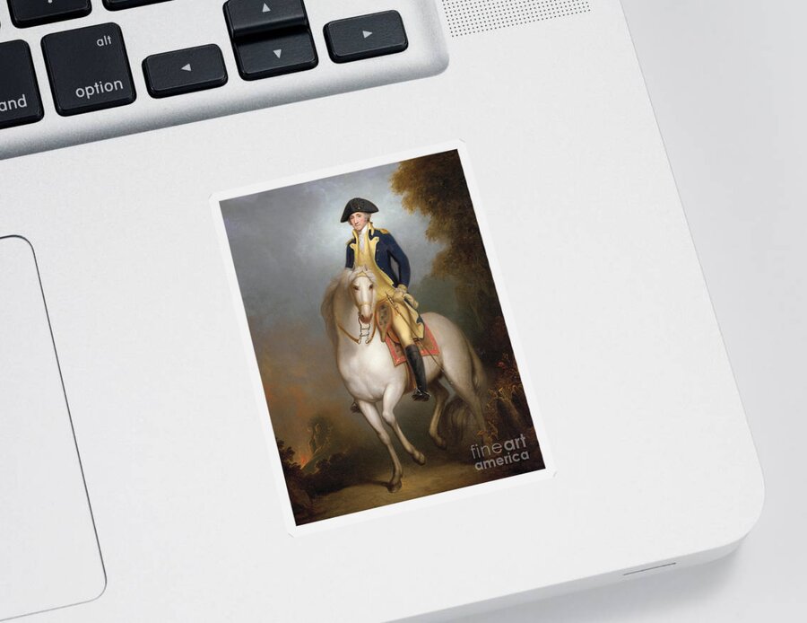 Equestrian Portrait Of George Washington Sticker featuring the painting Equestrian portrait of George Washington by Rembrandt Peale