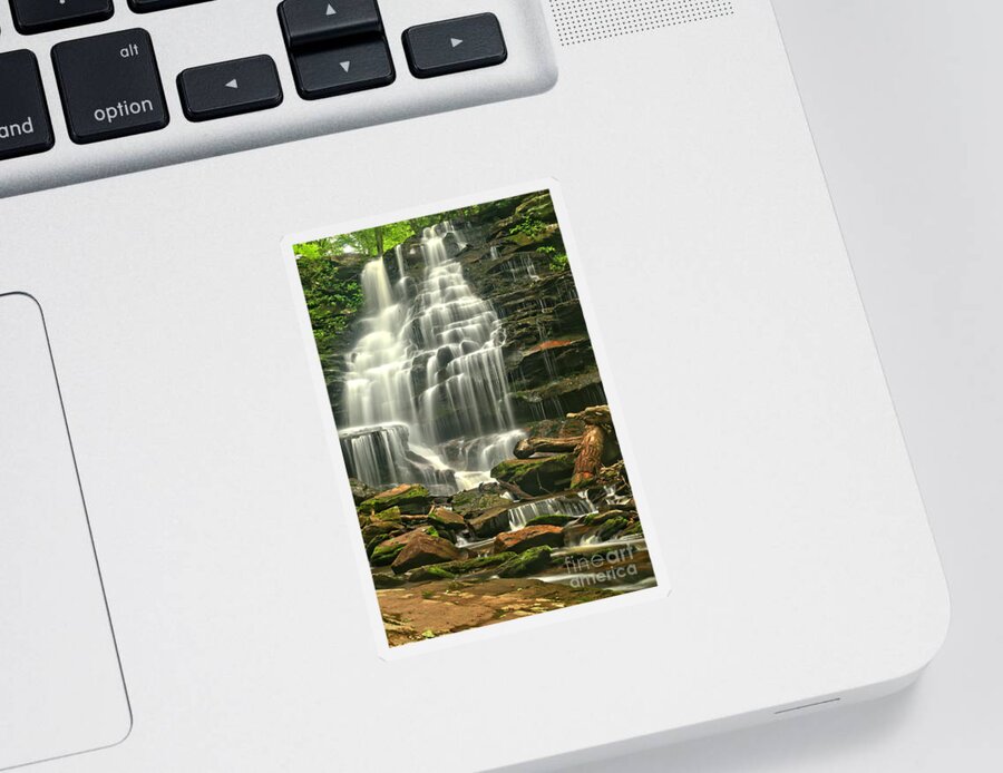 Erie Falls Sticker featuring the photograph Erie Falls Gentle Cascades by Adam Jewell