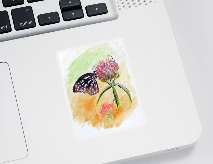 Butterflies Sticker featuring the painting Erika's Butterfly Two by Clyde J Kell