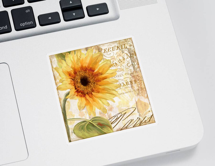 Sunflower Sticker featuring the painting Ete by Mindy Sommers
