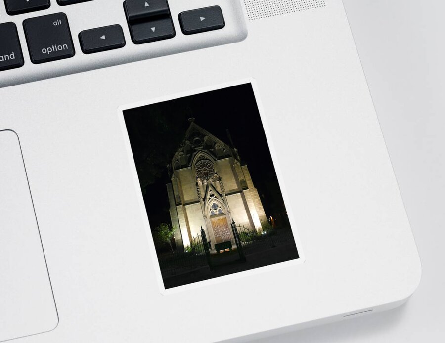 Photography Sticker featuring the photograph Evening at Loretto Chapel Santa Fe by Kurt Van Wagner