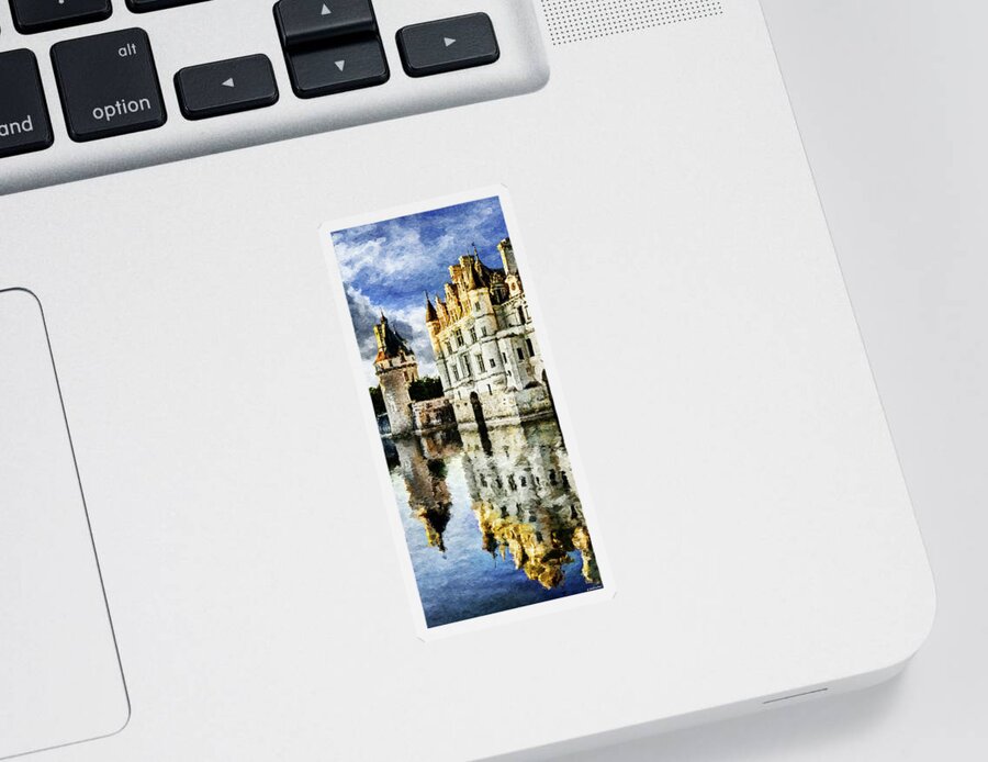 Chateau De Chenonceau Sticker featuring the photograph Evening falls at the Castle by Weston Westmoreland