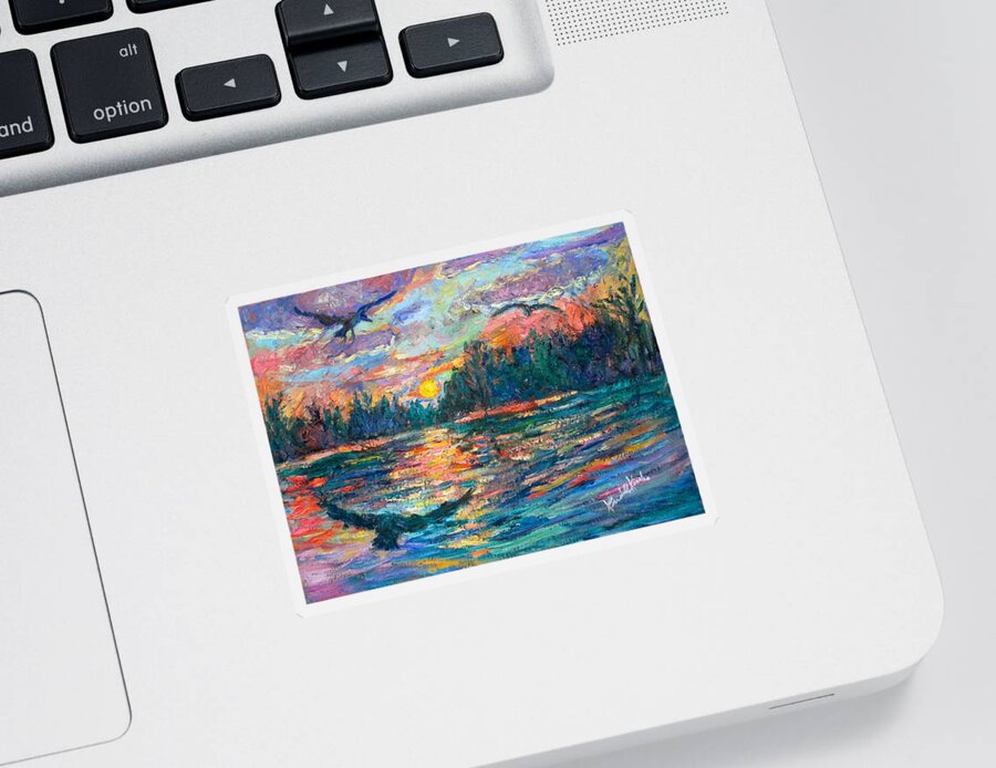 Landscape Sticker featuring the painting Evening Flight by Kendall Kessler