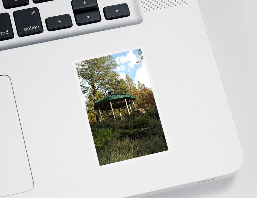 Gazebo Sticker featuring the photograph Evening Gazebo in Paradise by Michele Myers