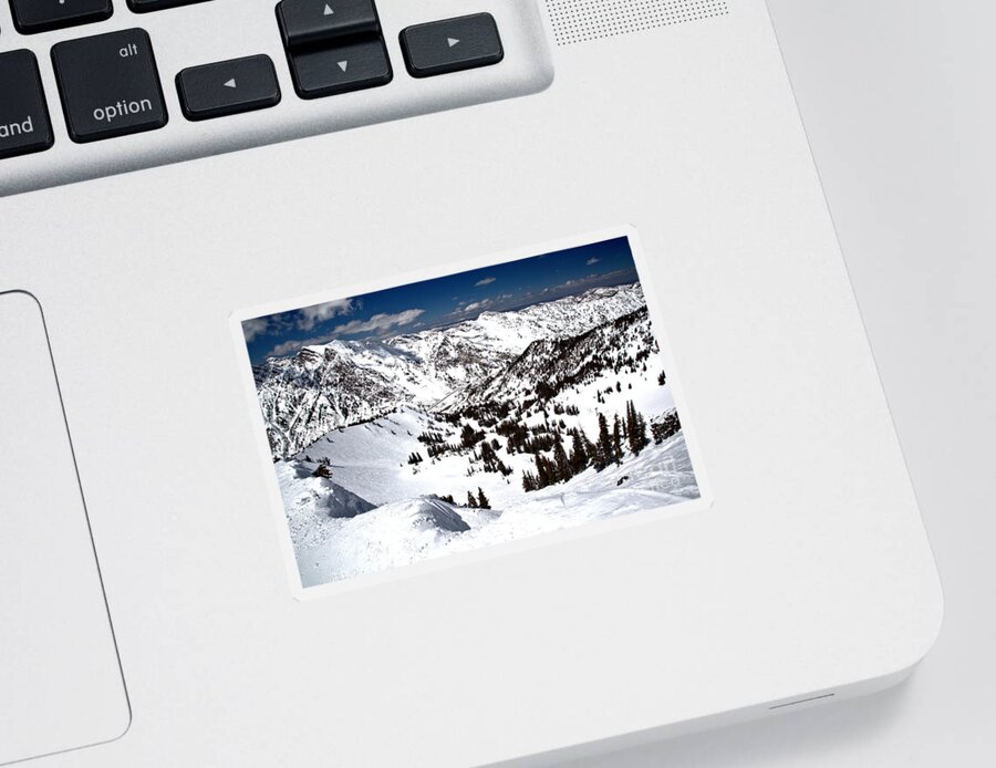 Great Scott Sticker featuring the photograph Extreme Skiing At Great Scott by Adam Jewell