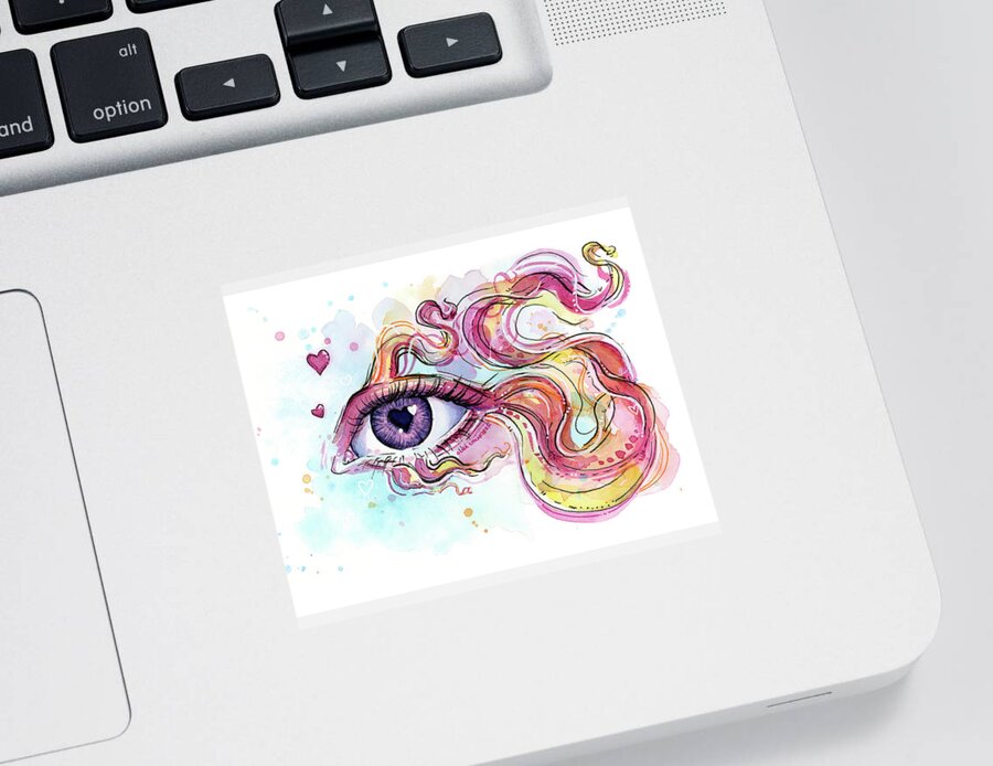 Betta Sticker featuring the painting Eye Fish Surreal Betta by Olga Shvartsur