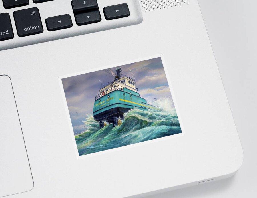 Boat Sticker featuring the painting  F/V Cornelia Marie by Wayne Enslow