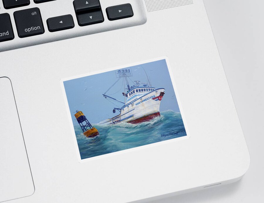 Seascape Sticker featuring the painting F/V Northwestern by Wayne Enslow