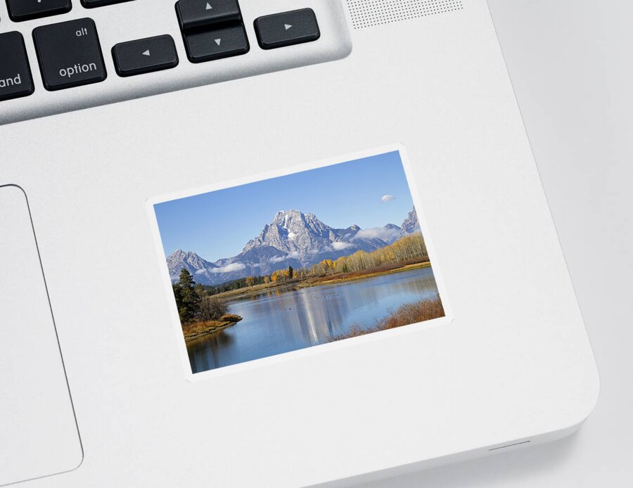 Tetons Sticker featuring the photograph Fall at Teton -1 by Shirley Mitchell