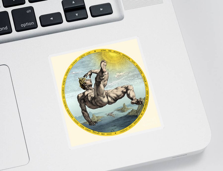 Fall Of Icarus, Greek Mythology Sticker by Science Source - Fine