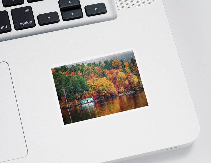 Fall Sticker featuring the photograph Fall on Lake Winnipesaukee by Robert Clifford