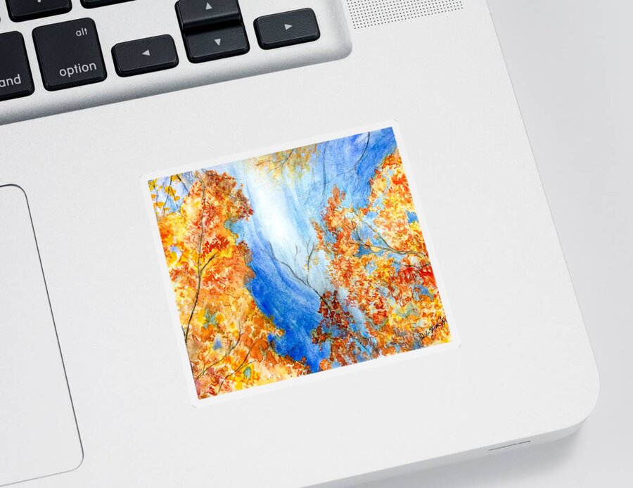 Watercolor Sticker featuring the painting Fall Splendor by Deb Stroh-Larson
