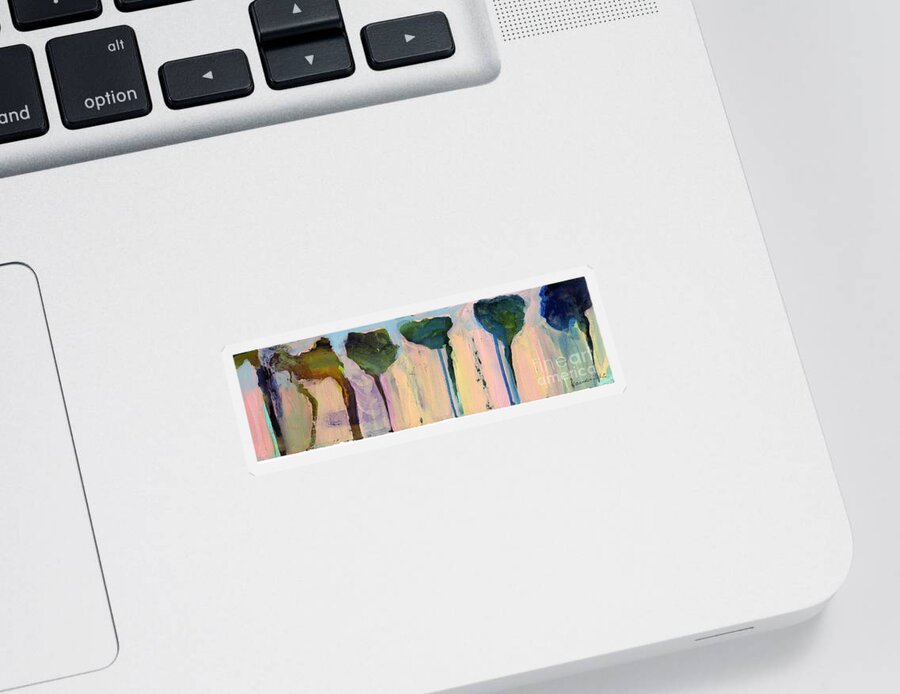 Landscape Sticker featuring the painting Bending To The Wind by Pat Saunders-White