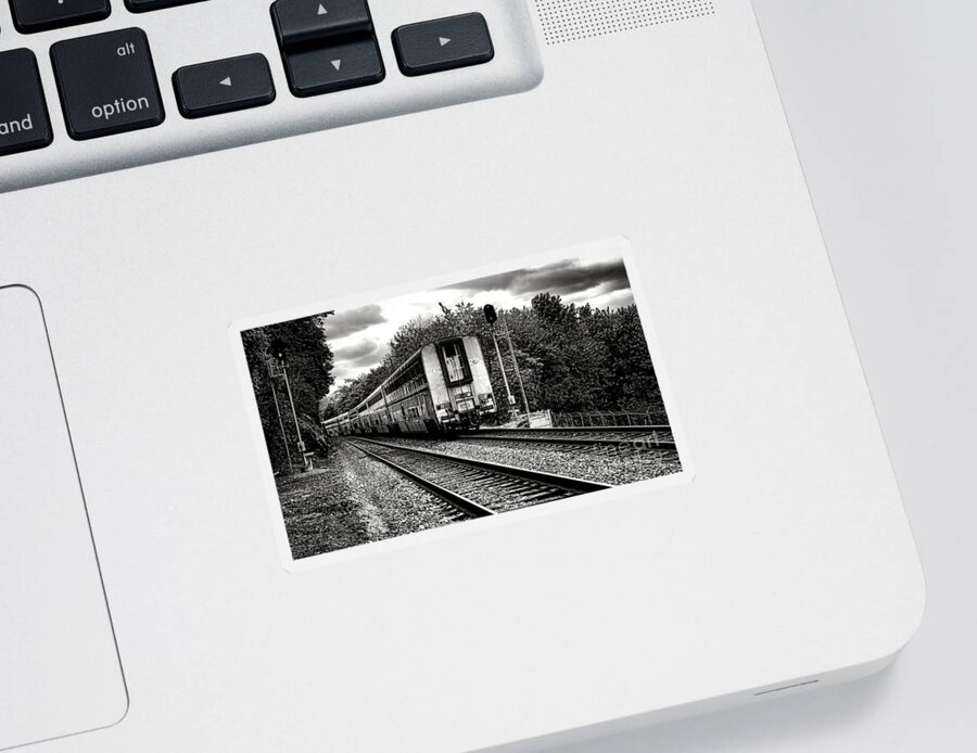 Rail Sticker featuring the photograph Farewell Traveler by Olivier Le Queinec