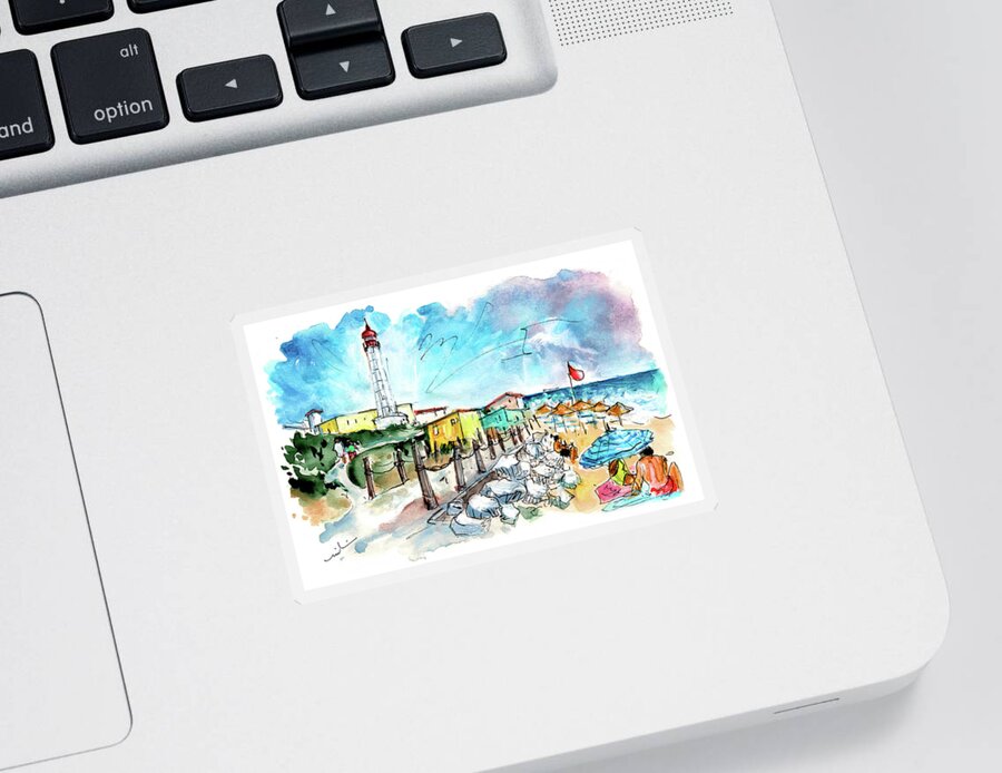 Travel Sticker featuring the painting Farol Island 09 by Miki De Goodaboom
