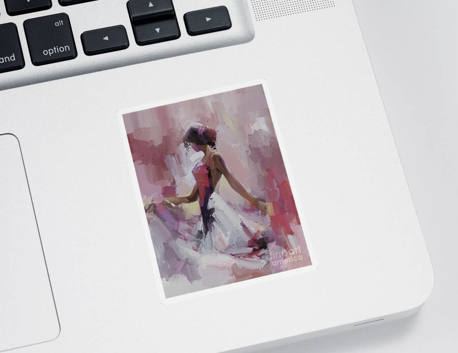 Tango Sticker featuring the painting Female dancing art gnh87 by Gull G