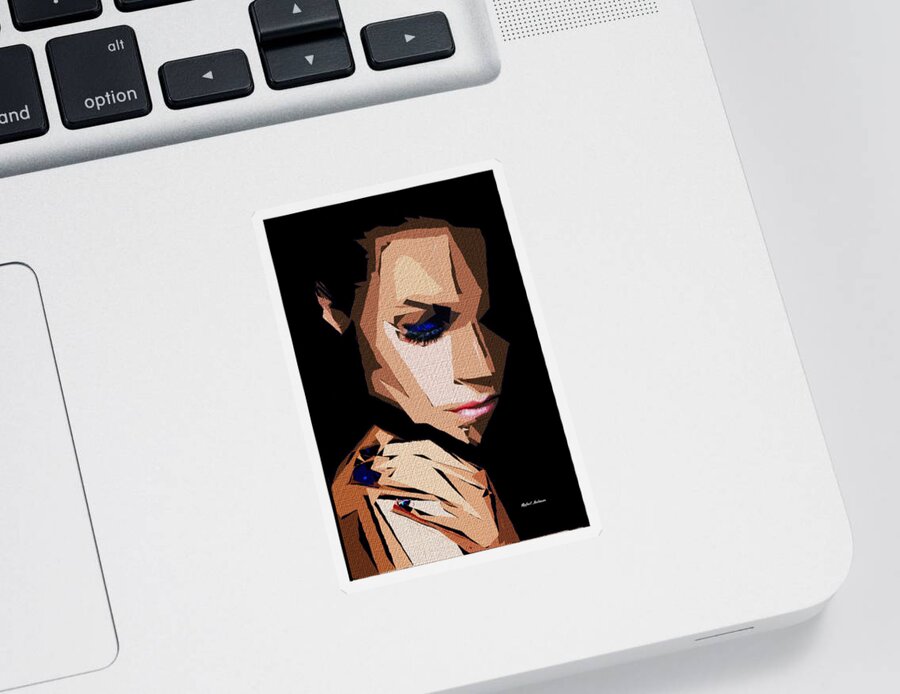 Art Sticker featuring the digital art Female Expressions XXX by Rafael Salazar