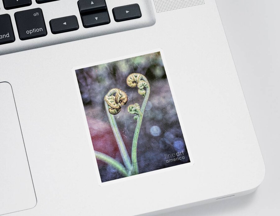 Fern Sticker featuring the digital art Fern Heart by Jean OKeeffe Macro Abundance Art