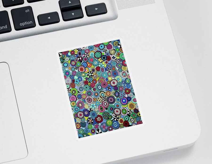 Flowers Sticker featuring the painting Field of Blooms by Beth Ann Scott