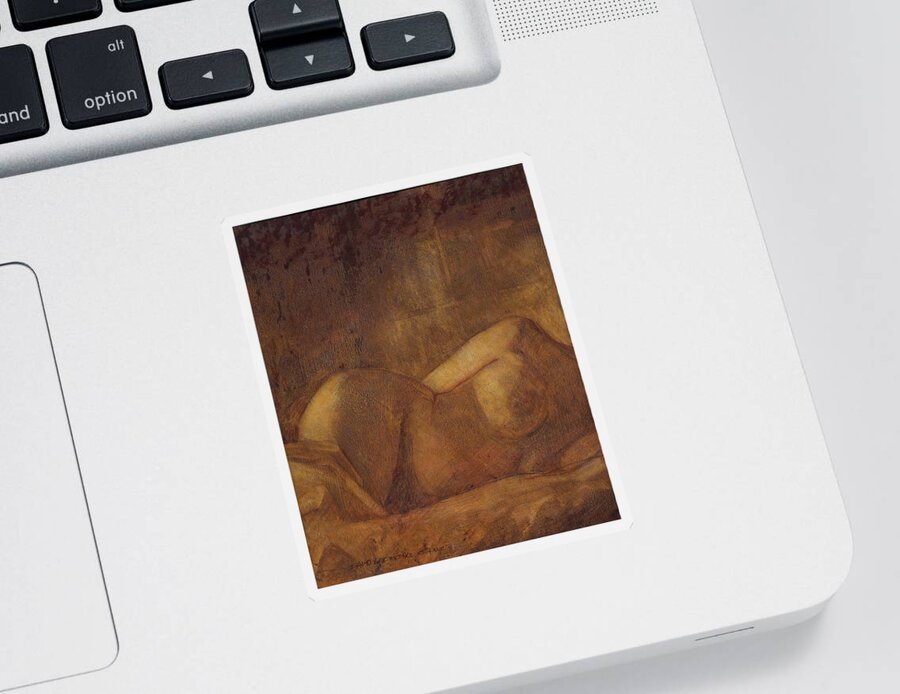 Nude Sticker featuring the painting Figure Study by David Ladmore