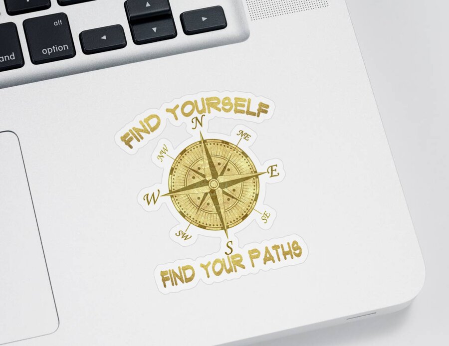 Inspiring Words Sticker featuring the painting Find Yourself Find Your Paths by Georgeta Blanaru