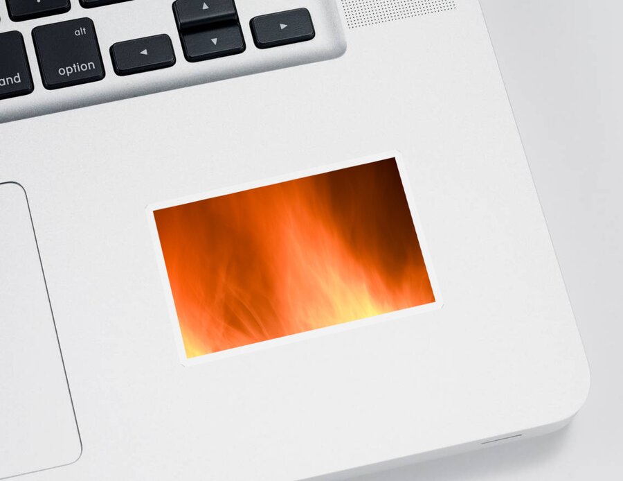 Flames Background Sticker featuring the photograph Fire flames abstract background by Michalakis Ppalis
