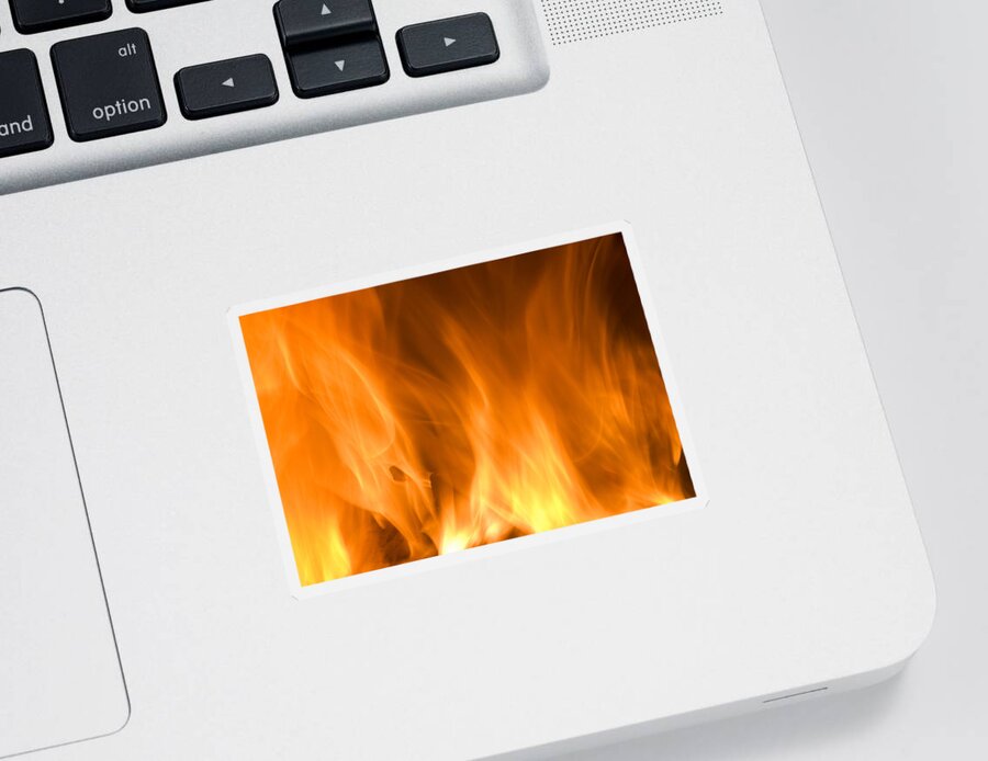 Fire Background Sticker featuring the photograph Fire flames background by Michalakis Ppalis