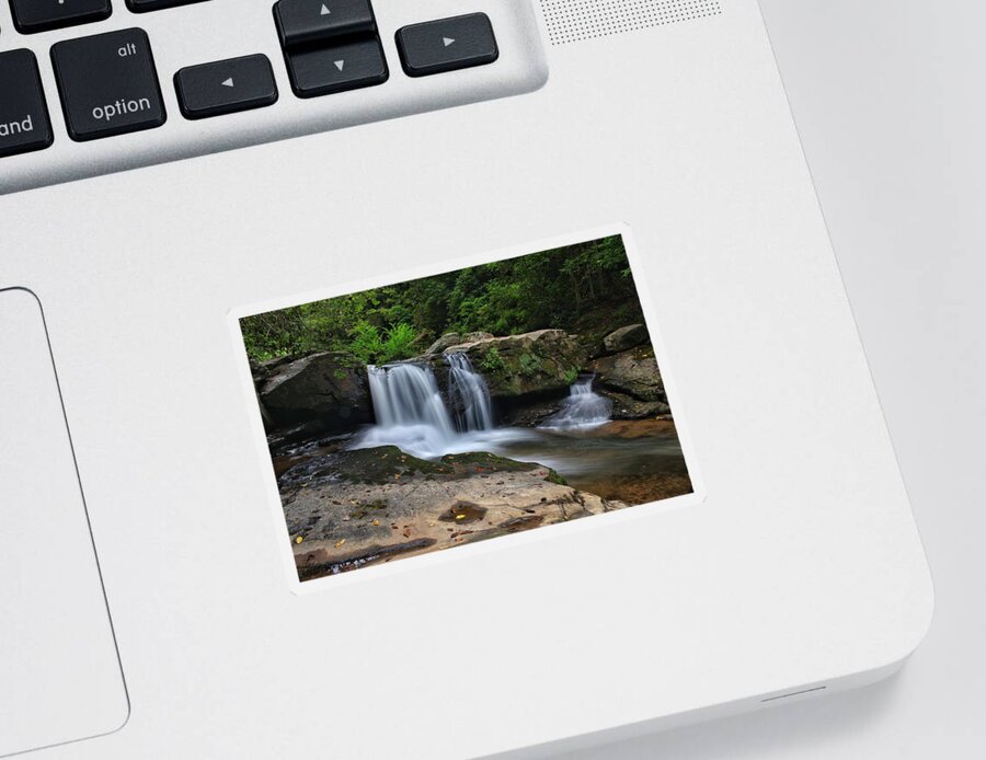 Waterfall Sticker featuring the photograph First sign of Carolina Fall by Chris Berrier