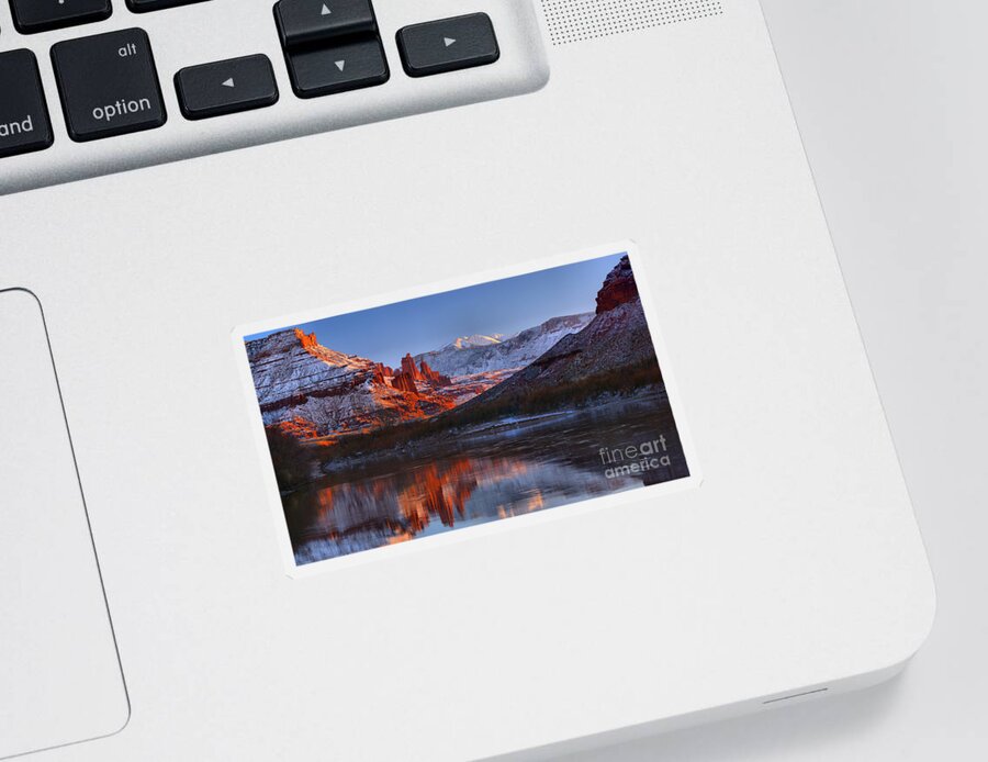 Fisher Towers Sticker featuring the photograph FIsher Towers Extended Panorama by Adam Jewell
