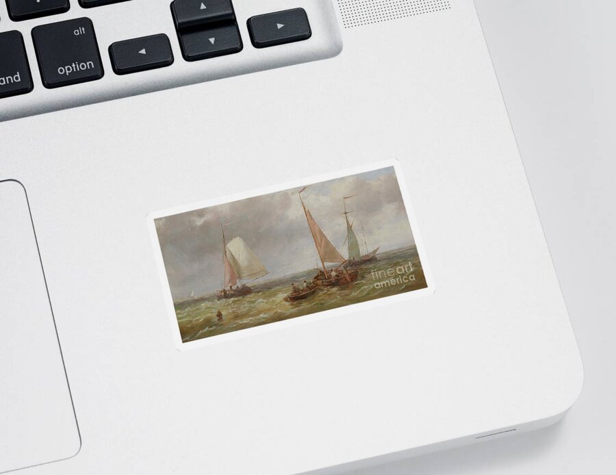 Fishing Boats at Sea Sticker by Abraham Hulk - Pixels