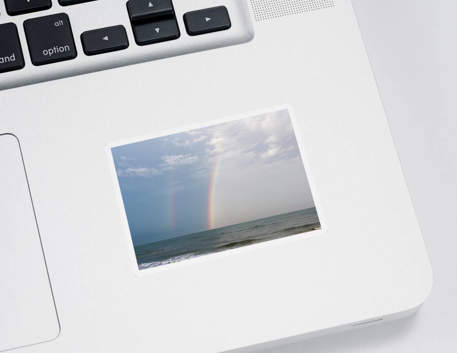 Rainbow Sticker featuring the photograph Fishing for a Pot of Gold by Paul Rebmann