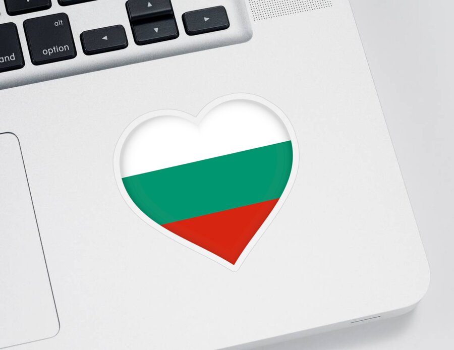 Bulgaria Sticker featuring the digital art Flag of Bulgaria Heart by Roy Pedersen