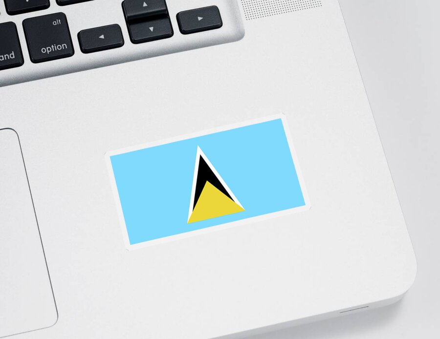 Saint Lucia Sticker featuring the digital art Flag of Saint Lucia by Roy Pedersen