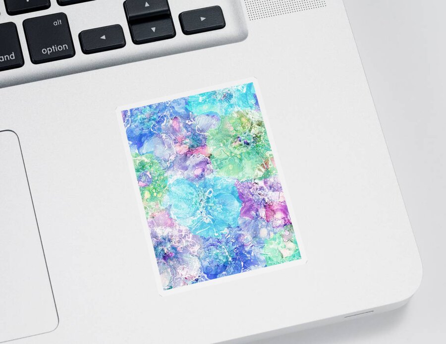 Painting Sticker featuring the painting Floral Fantasy by Klara Acel