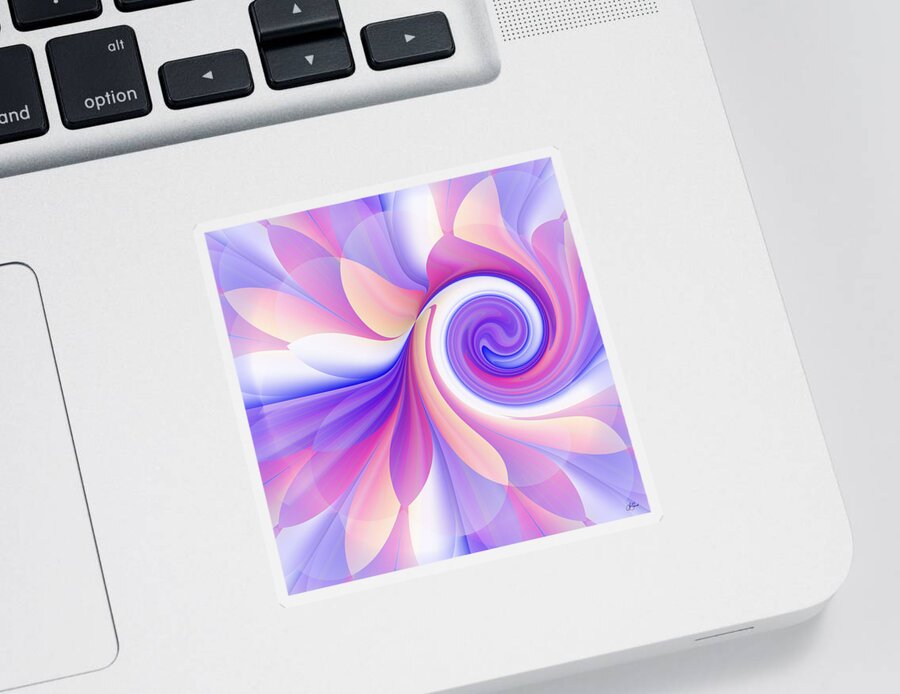 Pastel Sticker featuring the digital art Flowering Pastel by Lori Grimmett