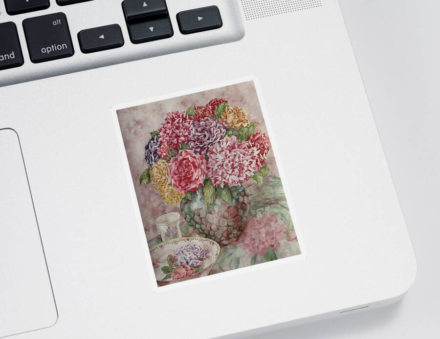 Painting Sticker featuring the painting Flowers Arrangement by Kim Tran