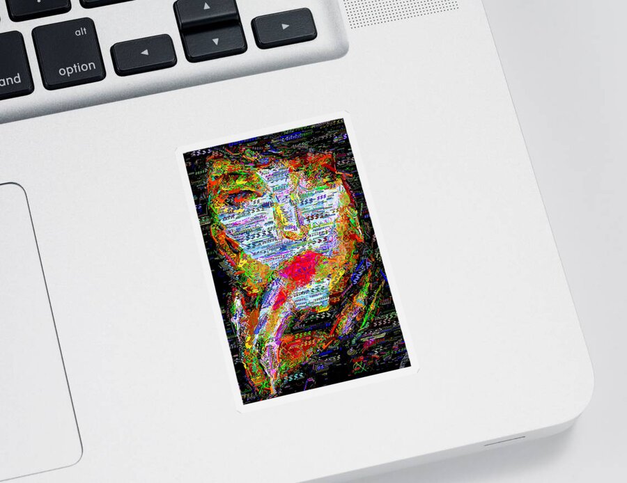 Rafael Salazar Sticker featuring the digital art Follow the Money by Rafael Salazar