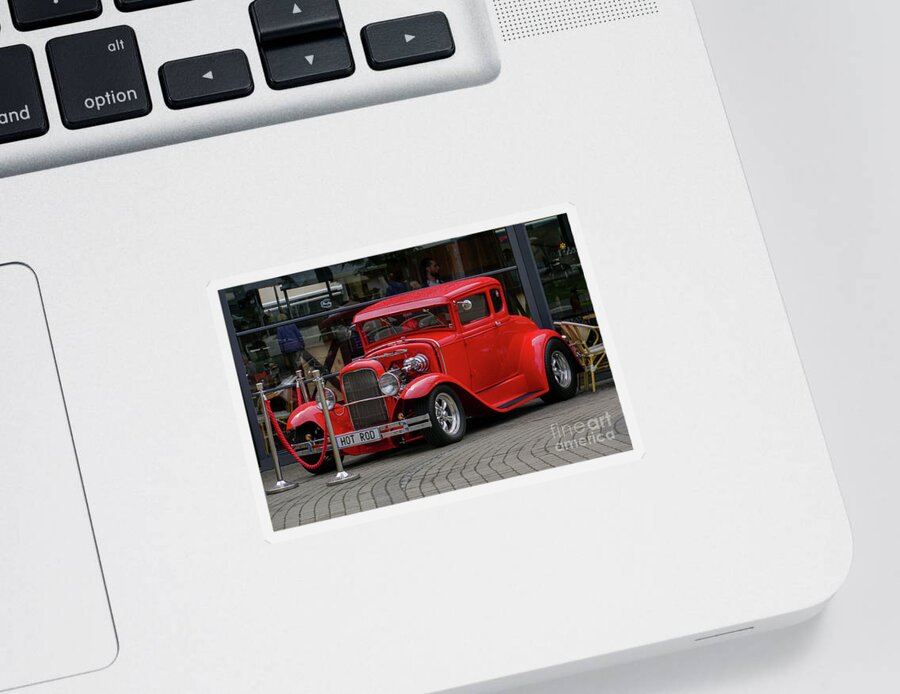 Old Sticker featuring the photograph Ford Coupe Hot Rod Classique Car by Vladi Alon